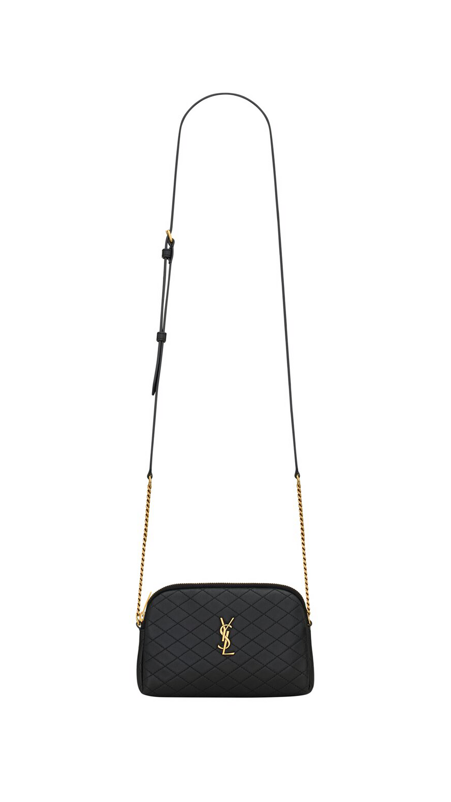 Gabby Zip Pouch in Quilted Lambskin - Black