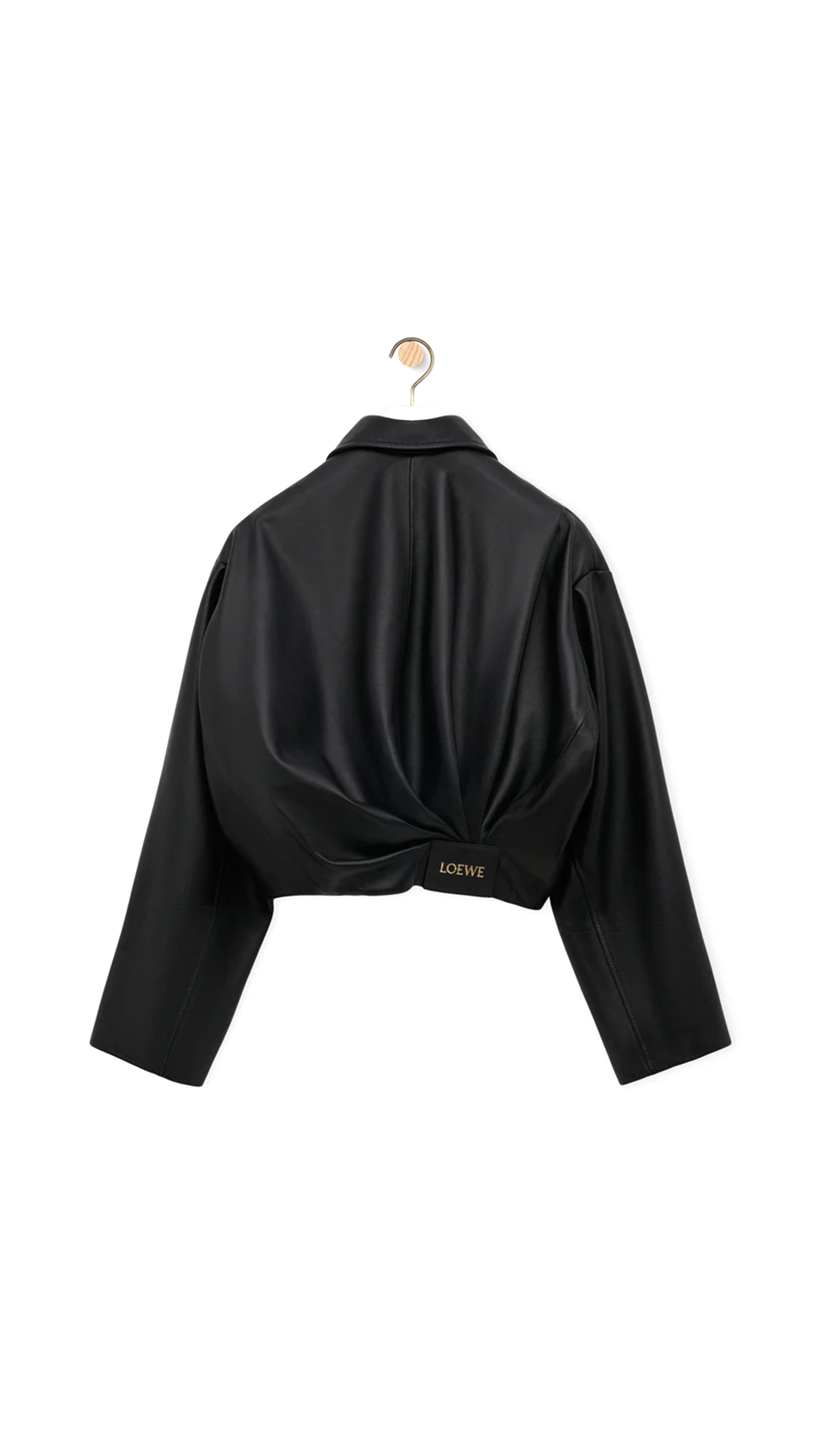 Draped Jacket in Nappa Lambskin - Black