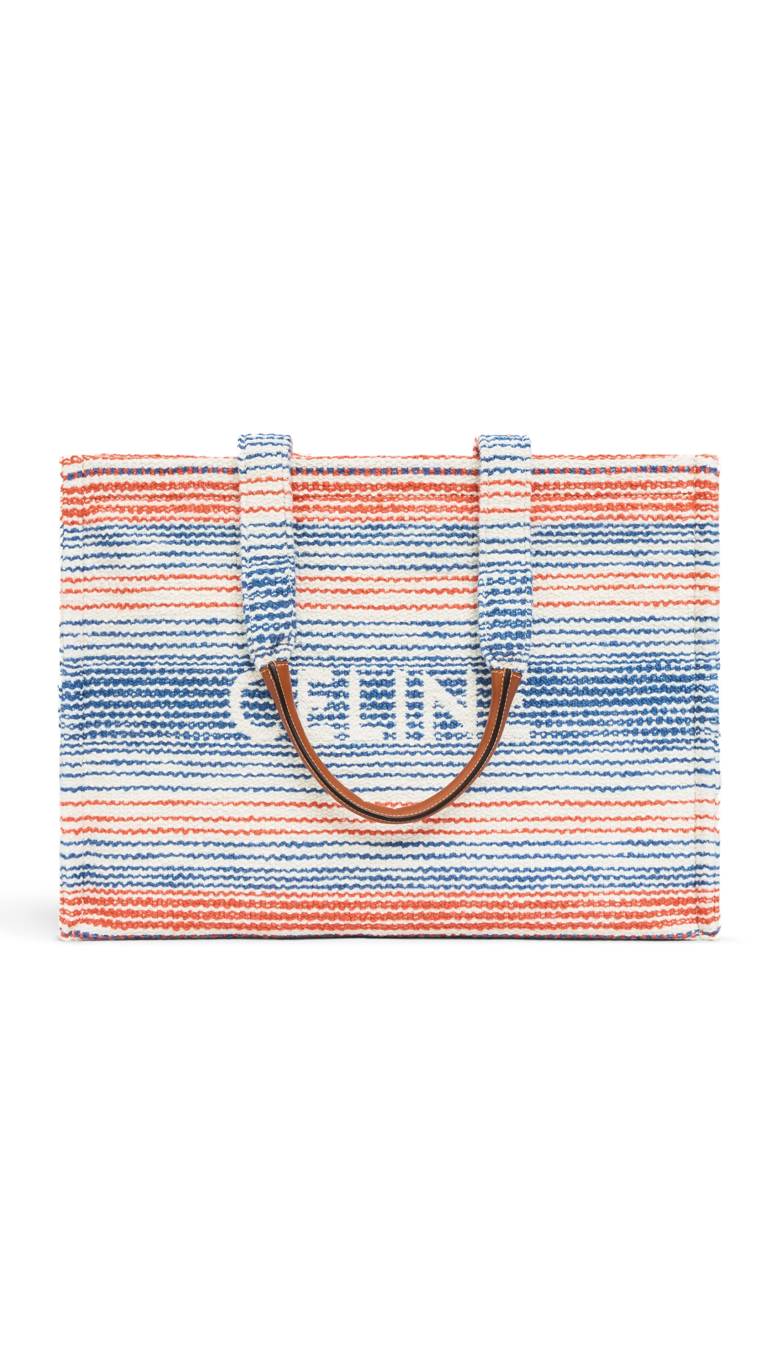 Celine Large Cabas Thais In Striped Textile in Blue