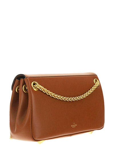 Stud Sign Nappa Shoulder BAg - Brown