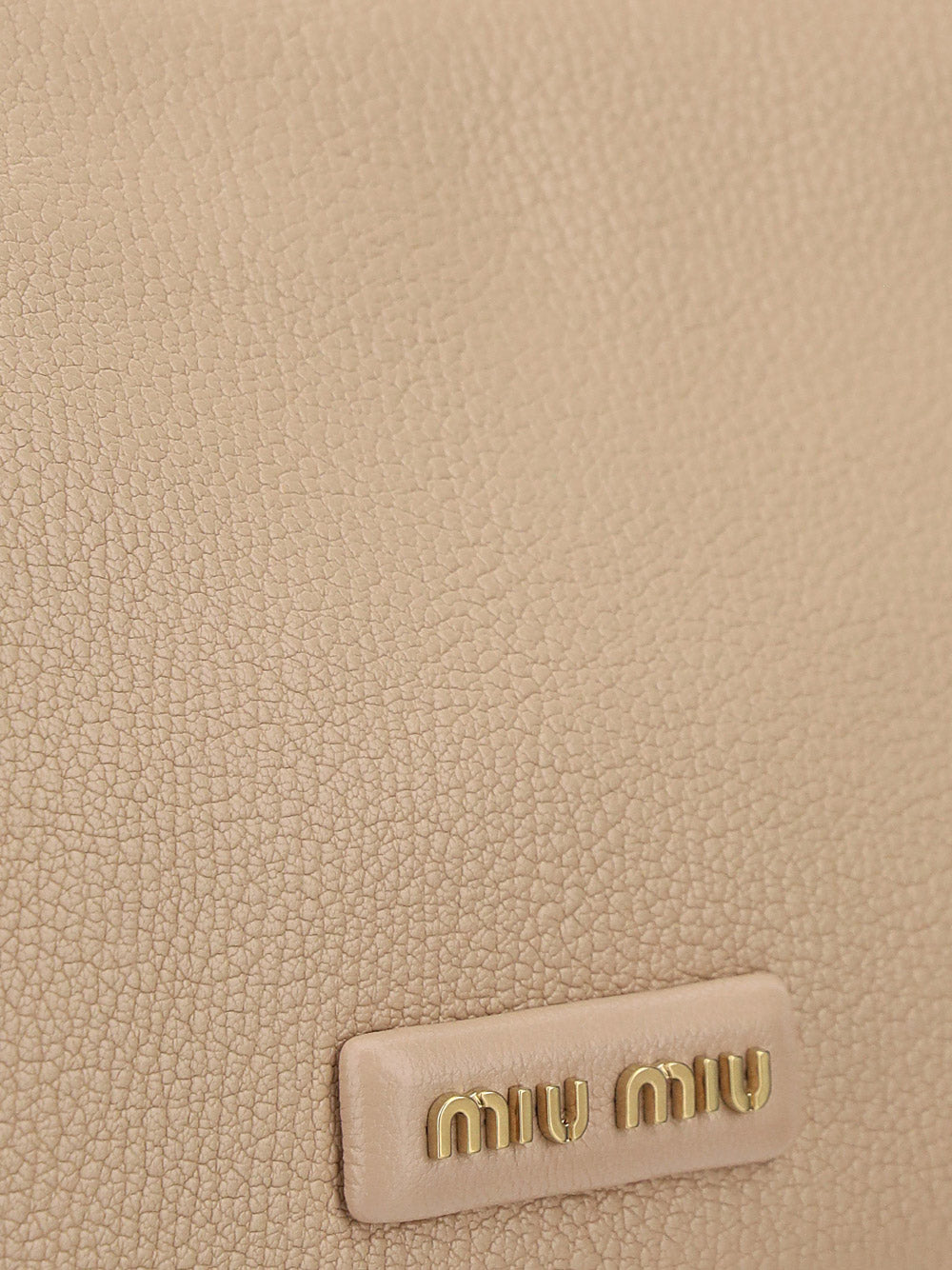 Miu Spirit Madras Leather Bag - Beige