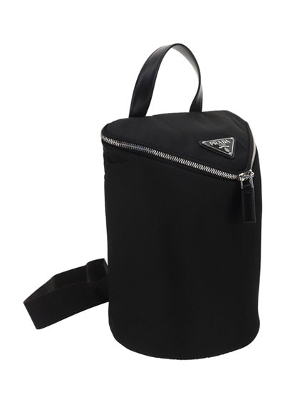Re-Nylon and Leather Backpack - Black