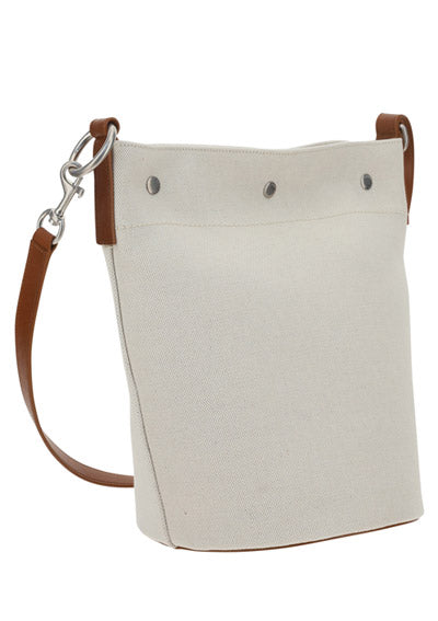 Rive Gauche Bucket Bag in Linen - Natural