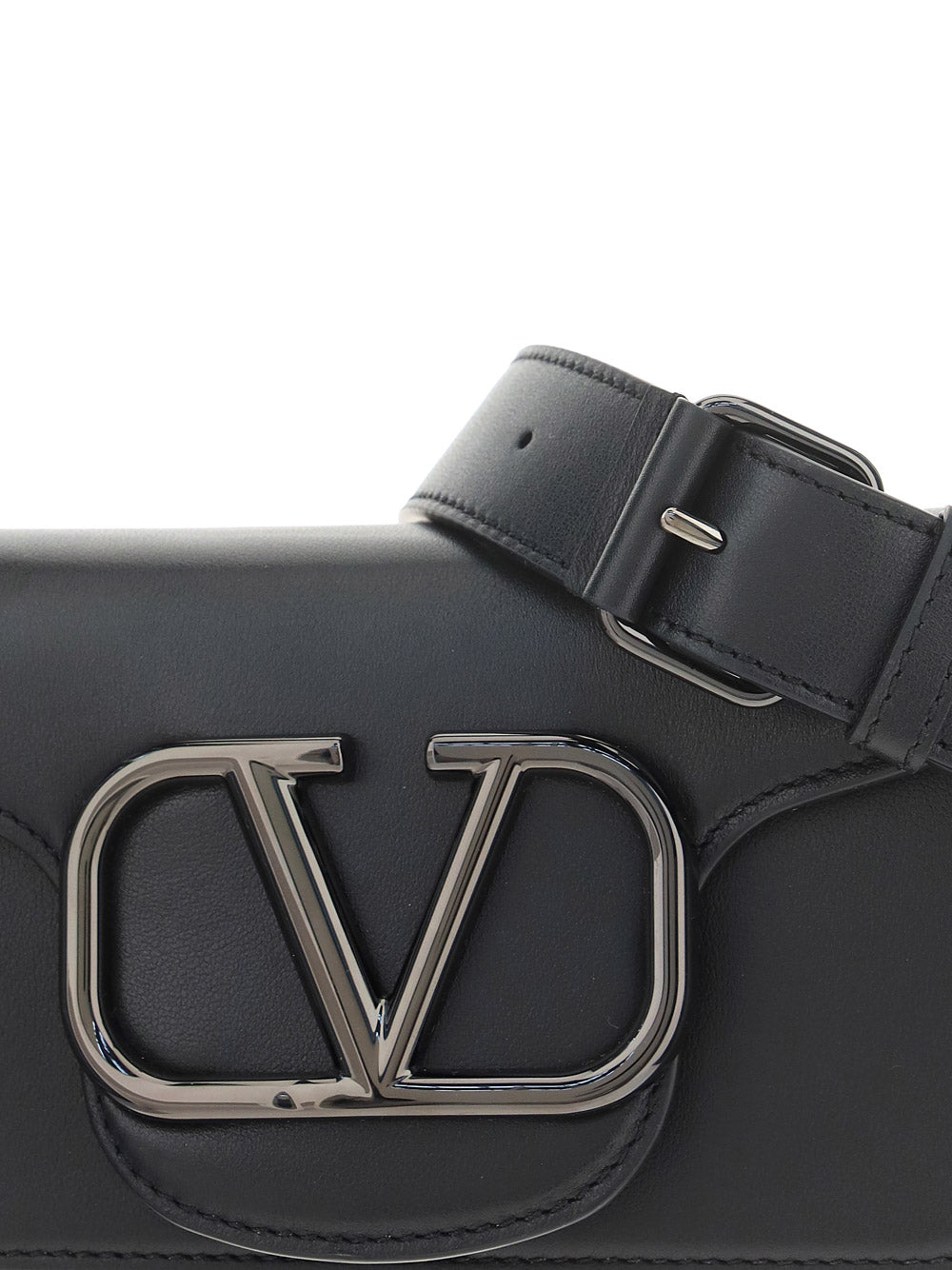 Loco Calfskin Messenger Bag - Black