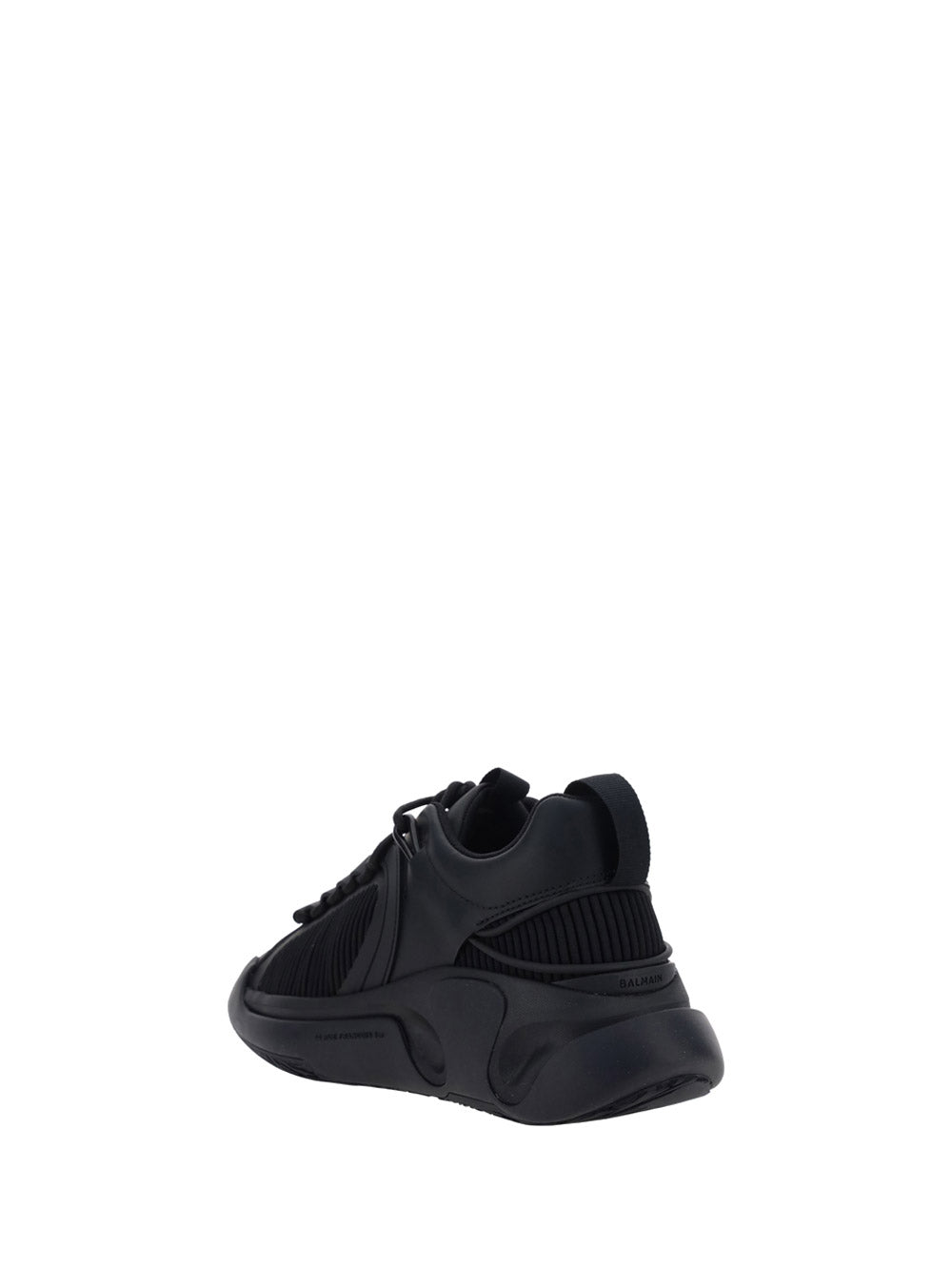 Reflective Material and Mesh B-Runner Sneakers - Black