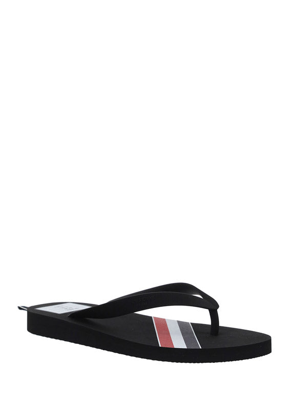 Rubber Stripe Flip Flop - Black