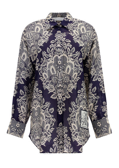 Pattie Relaxed Shirt - Navy / Beige
