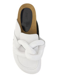 Chain Loafer Mules - White
