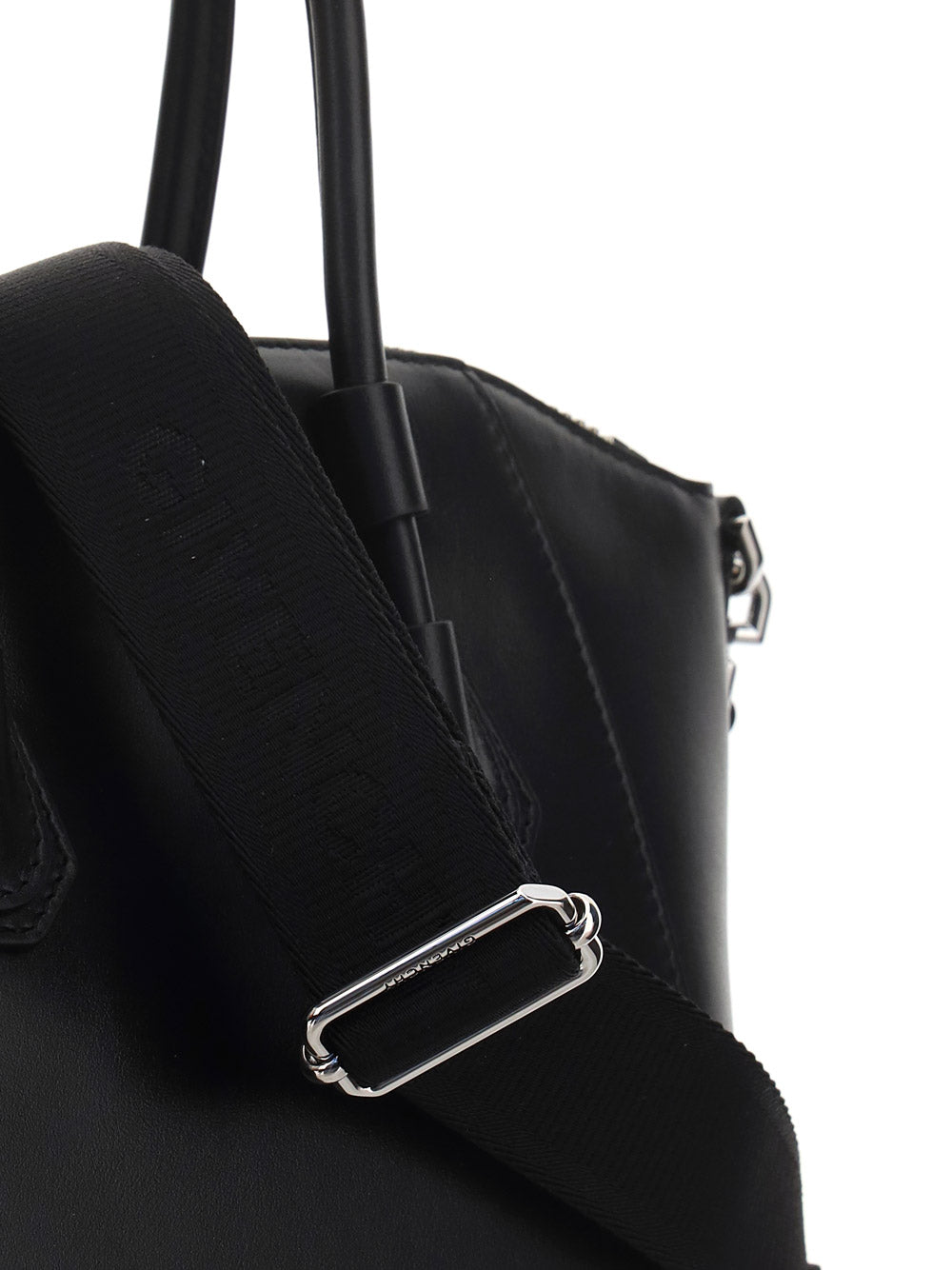 Mini Antigona Sport Bag In Leather - Black