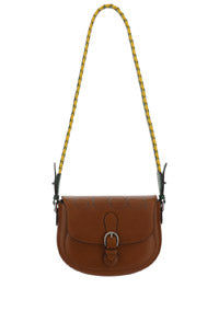 Small Shoulder Bag with Logo - Brown