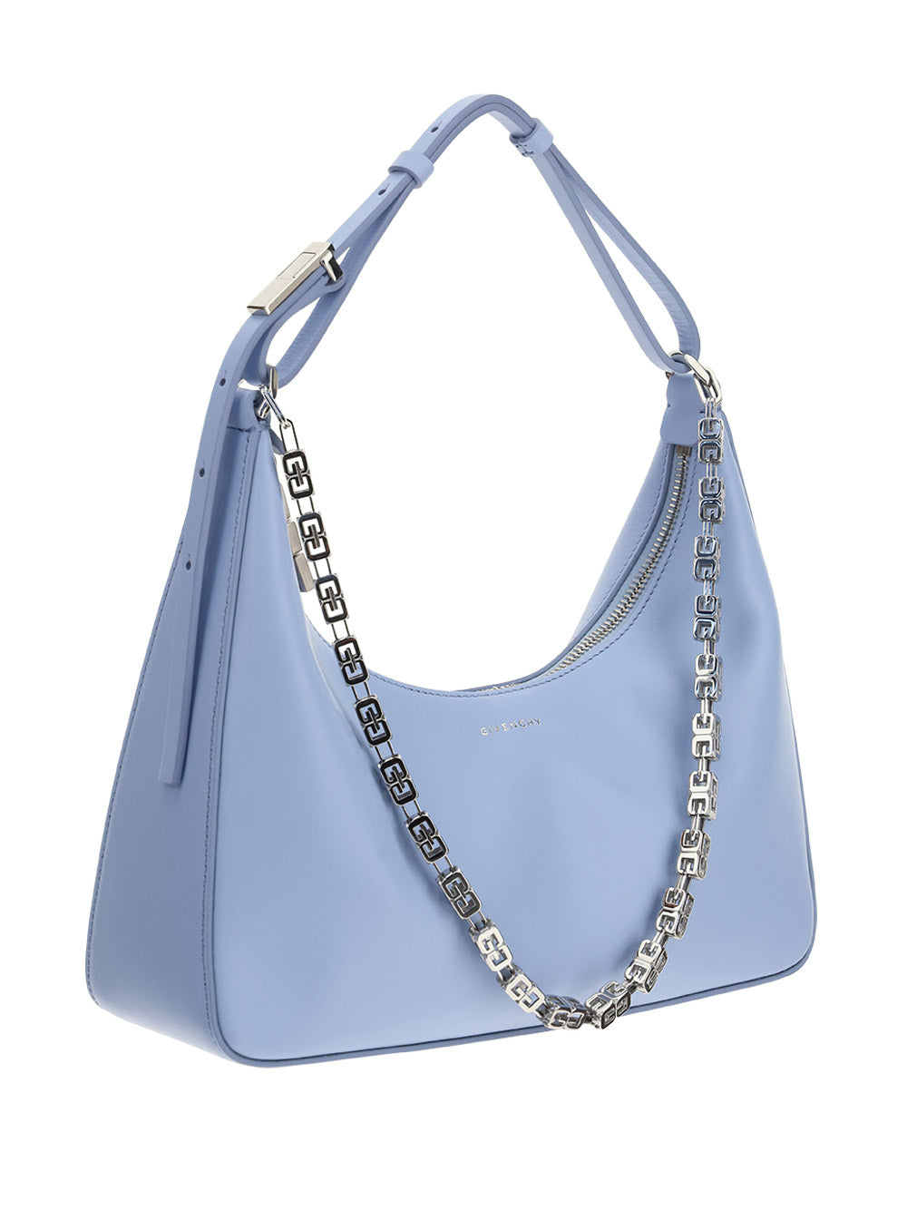 Small Moon Cut Out Bag In Leather - Lavender