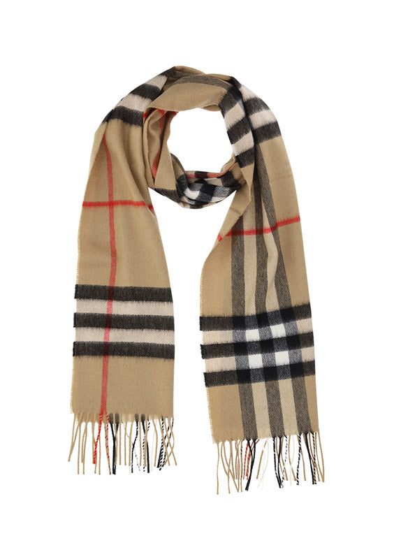 The Classic Check Cashmere Scarf - Archive Beige
