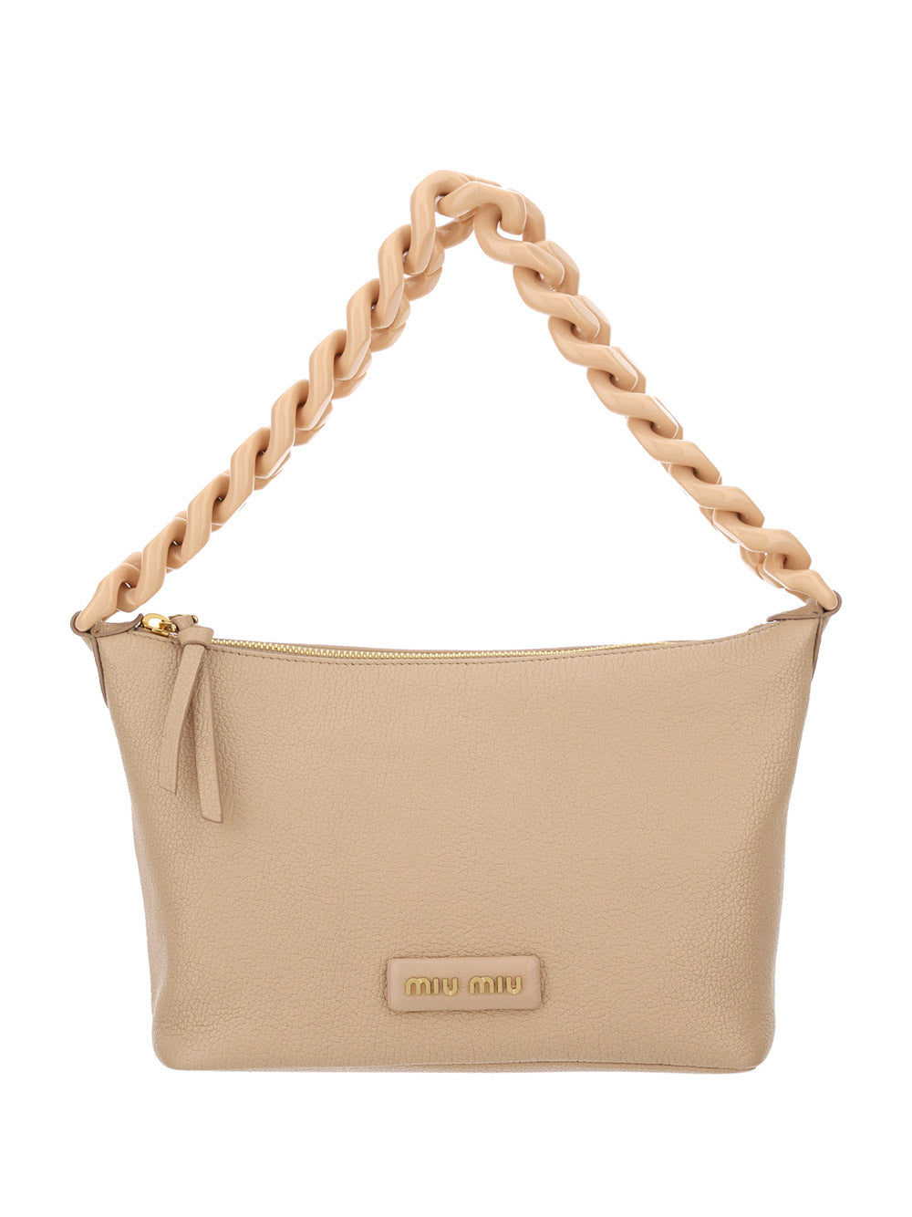 Miu Spirit Madras Leather Bag - Beige