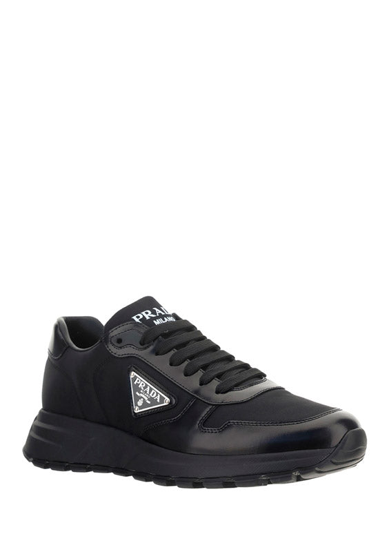 Prax 01 Sneakers in Nylon & Leather - Black