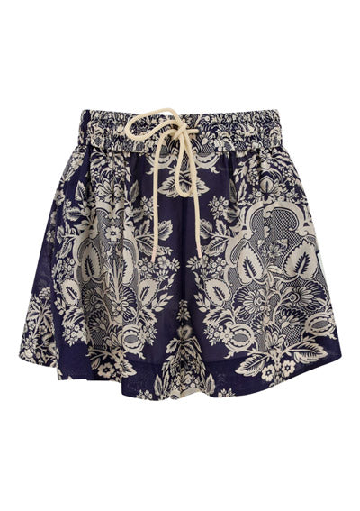Pattie Relaxed Shorts - Navy / Beige