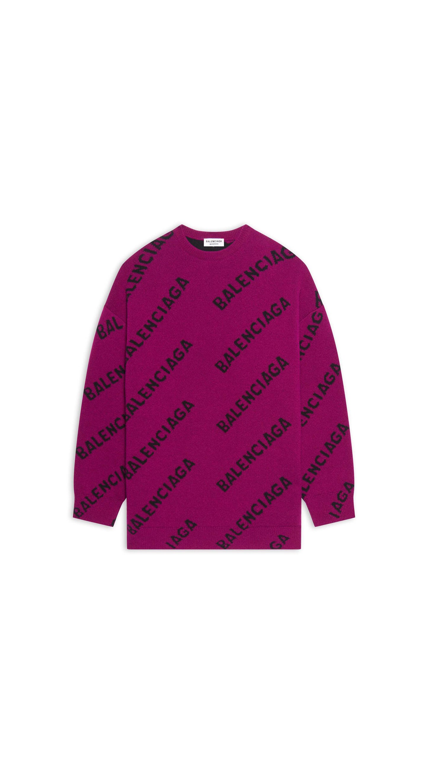 Allover Logo Sweater - Purple
