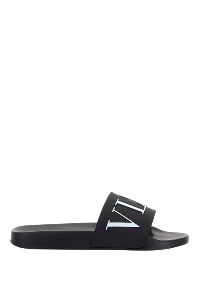 VLTN Rubber Slider Sandal - Black.