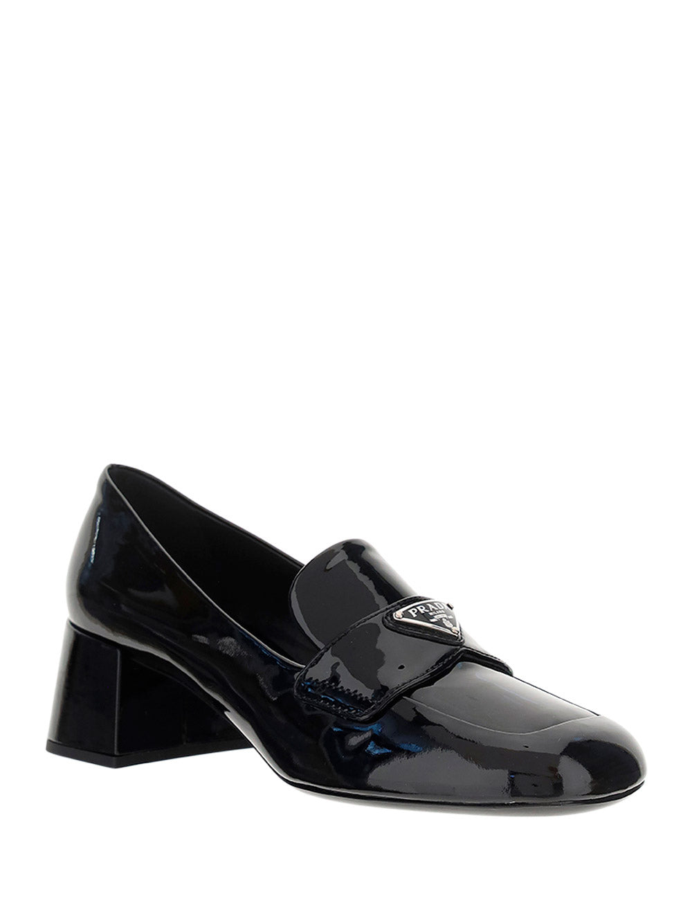 Patent Leather Loafer Pumps - Black.