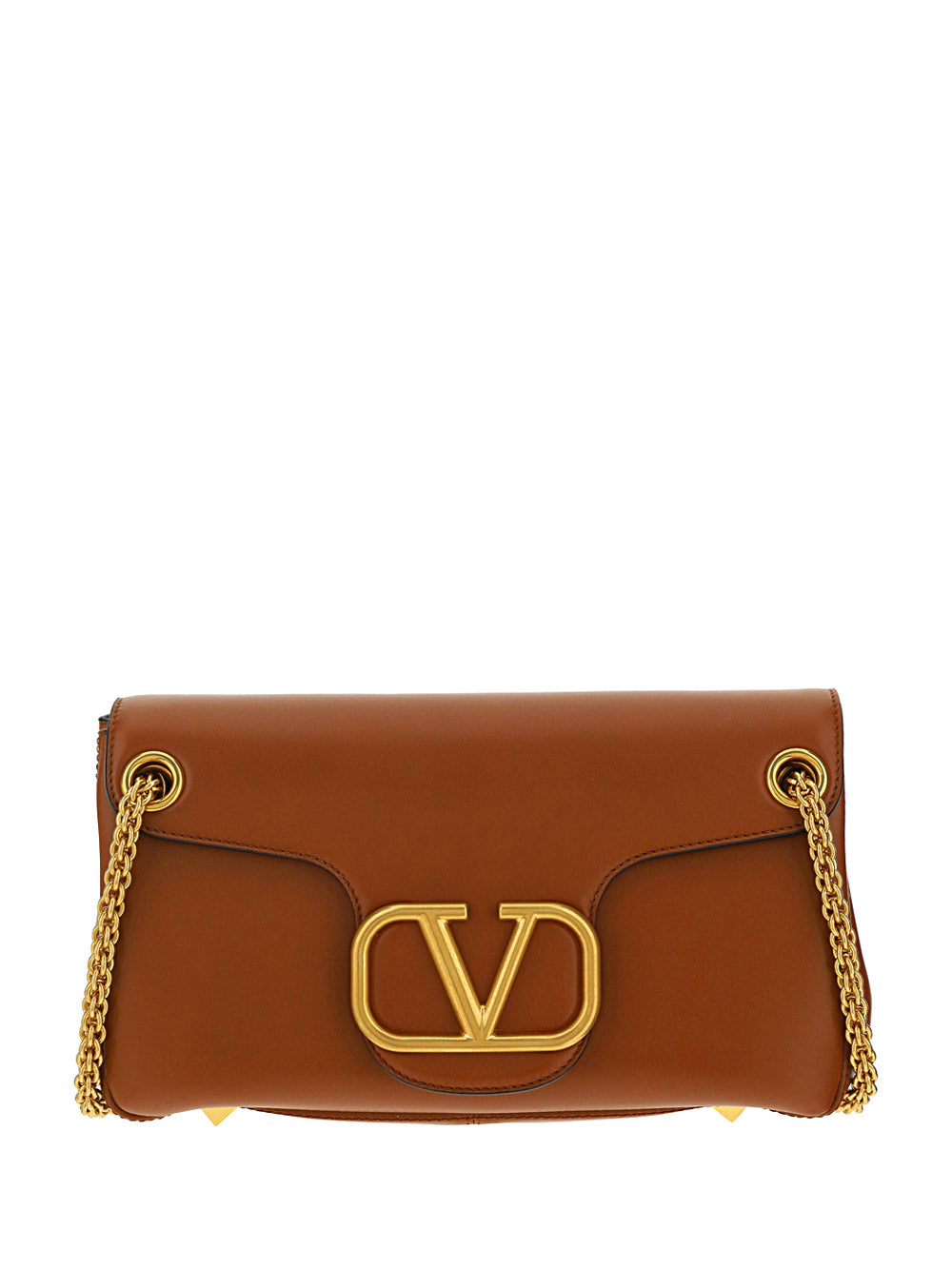 Stud Sign Nappa Shoulder BAg - Brown
