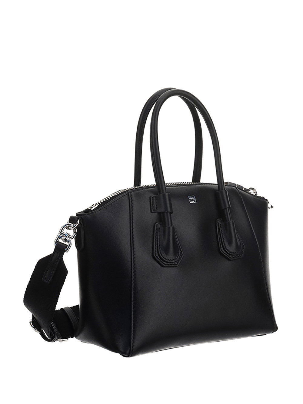 Mini Antigona Sport Bag In Leather - Black