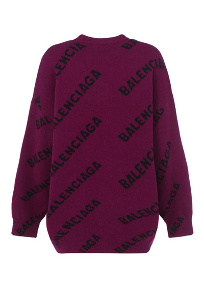Allover Logo Sweater - Purple