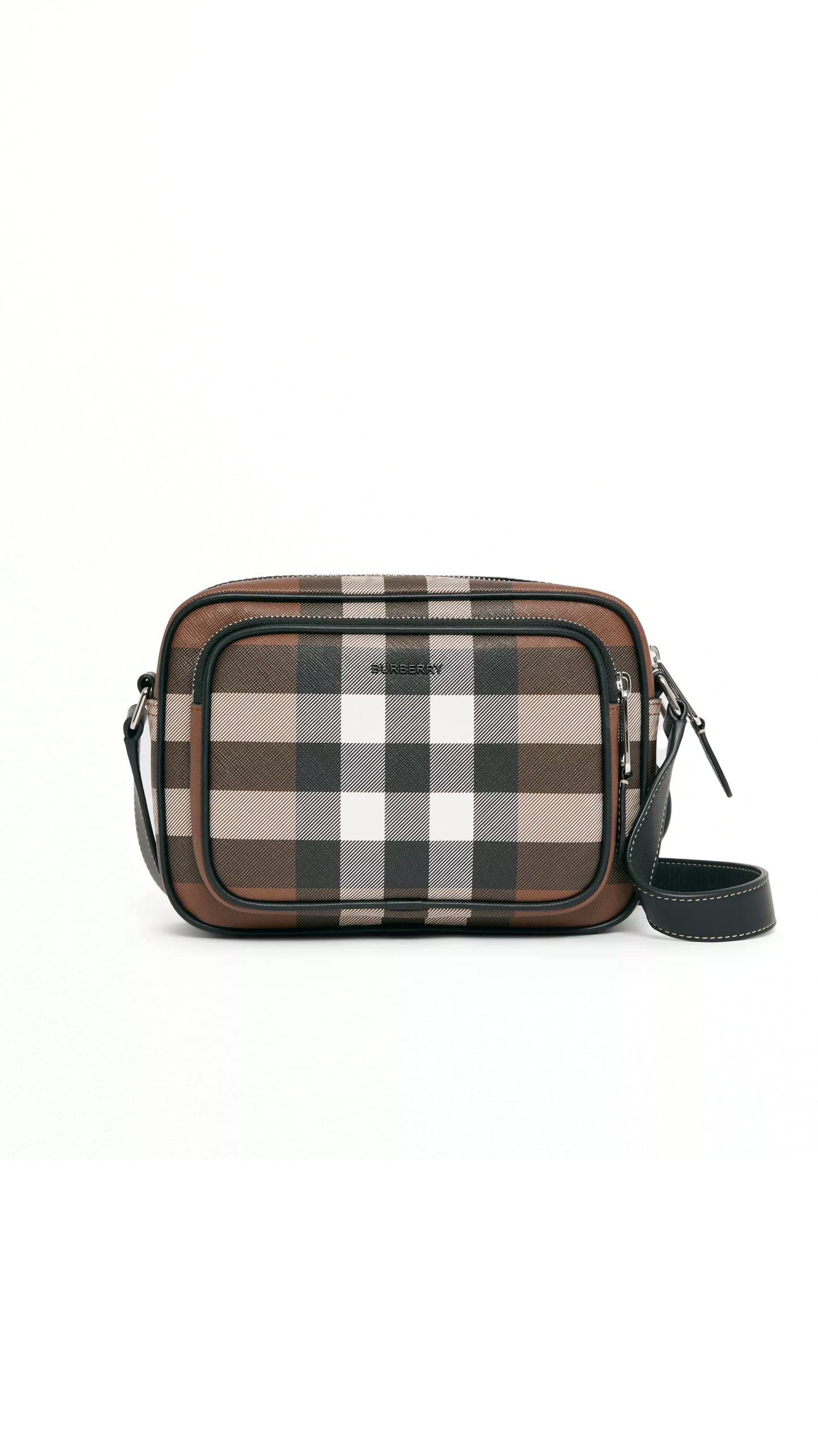 Bio-Based Check Crossbody Bag - Dark Birch Brown