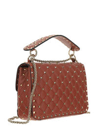 Medium Rockstud Spike Nappa Leather Bag - Gingerbread