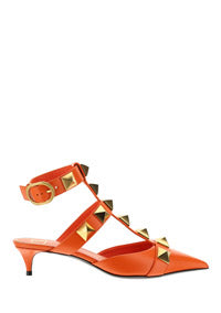 Roman Stud Calfskin Pump 40 MM - Orange