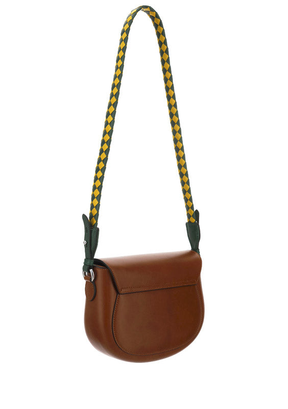 Small Shoulder Bag with Logo - Brown