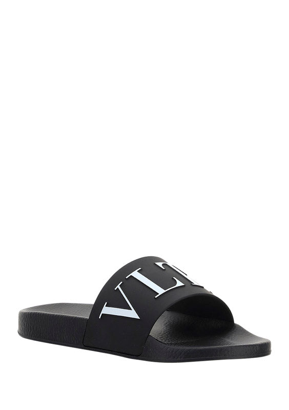 VLTN Rubber Slider Sandal - Black.