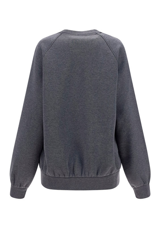 Oversized Logo Jersey Sweatshirt - Grey