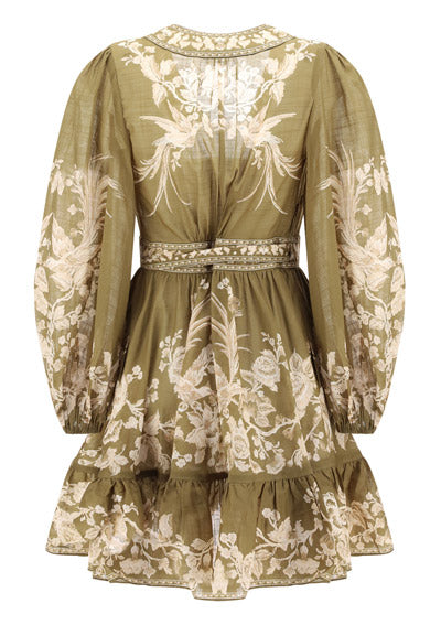 Anneke Wrap Mini Dress - Green
