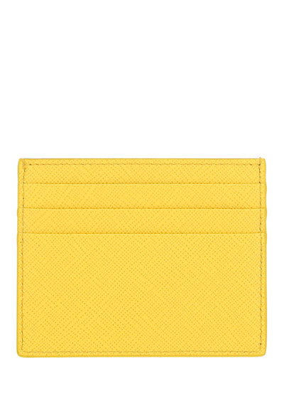 Saffiano Leather Card Holder - Sunny Yellow