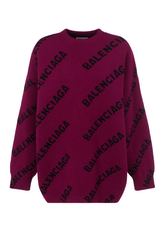 Allover Logo Sweater - Purple