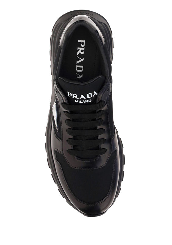 Prax 01 Sneakers in Nylon & Leather - Black