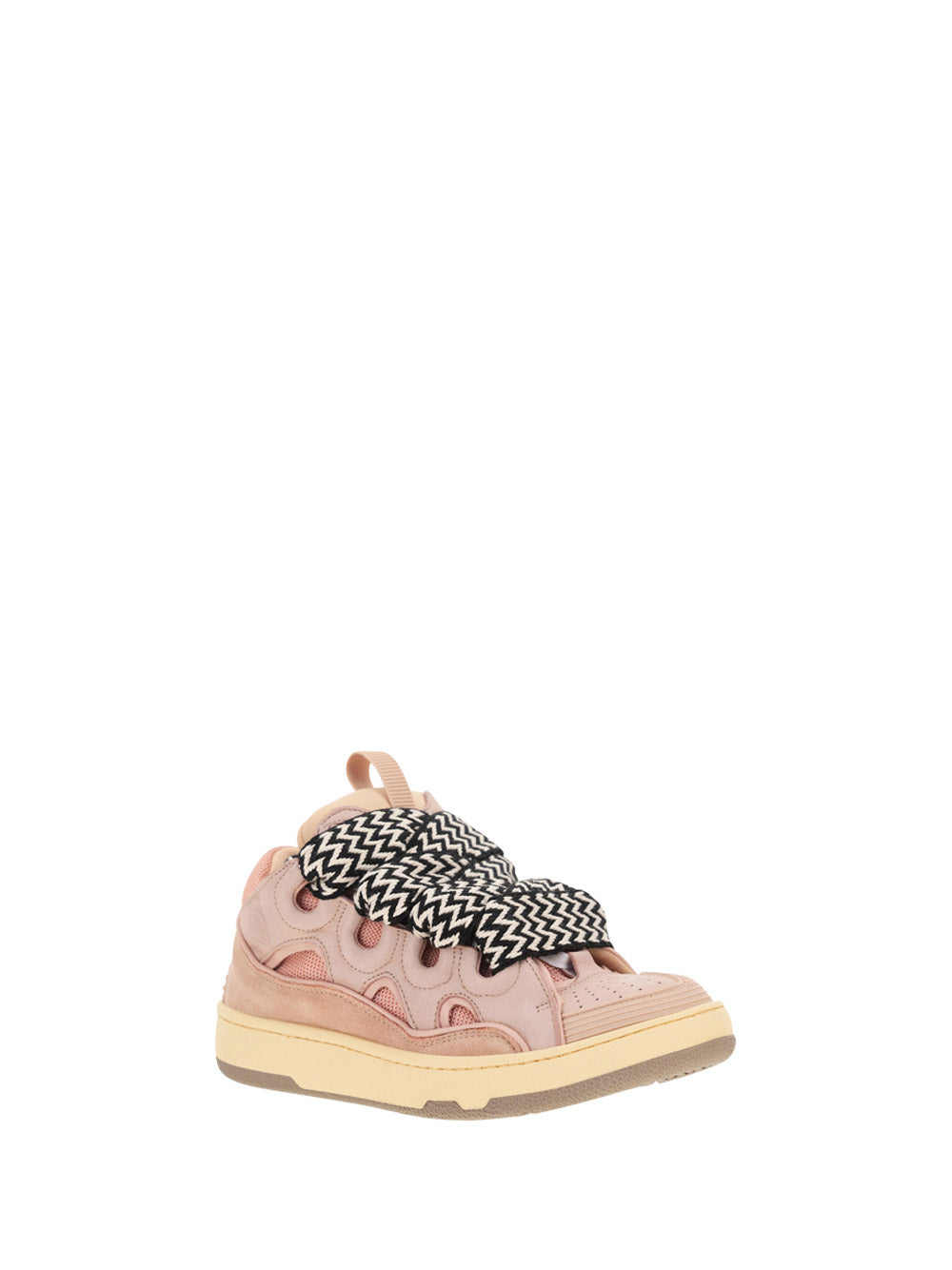 Leather Curb Sneakers - Pink.