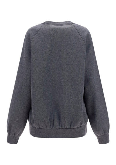 Oversized Logo Jersey Sweatshirt - Grey