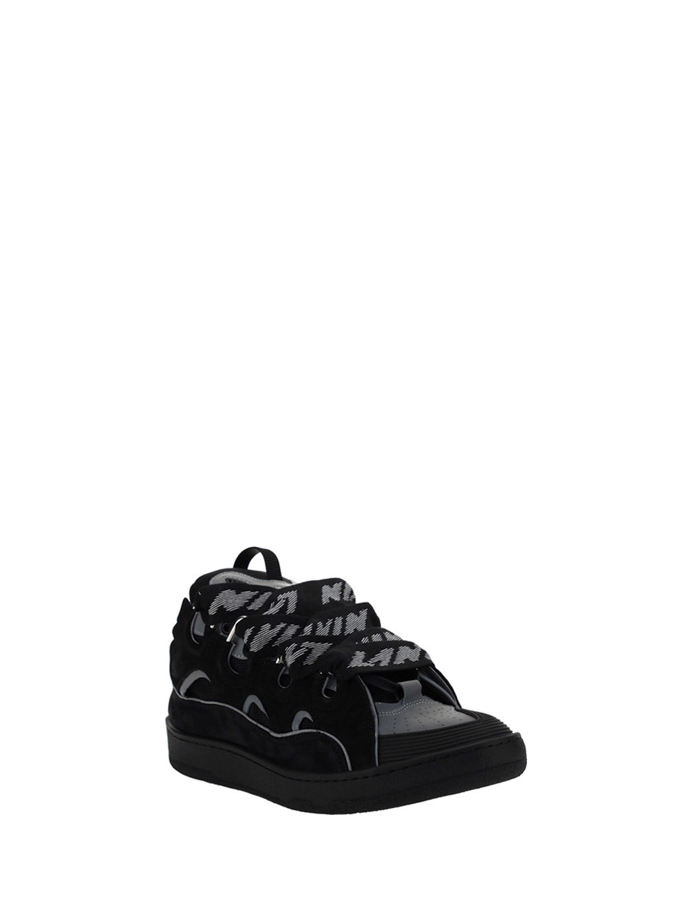 Leather Curb Sneakers - Black