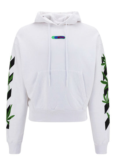 Weed Arrows Over Hoodie - White