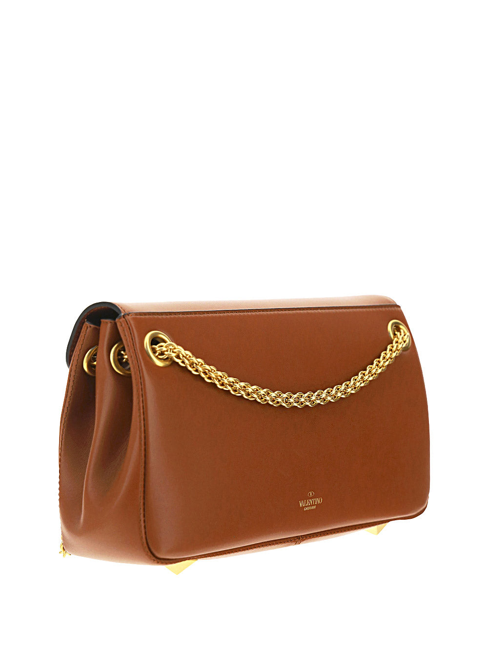 Stud Sign Nappa Shoulder BAg - Brown