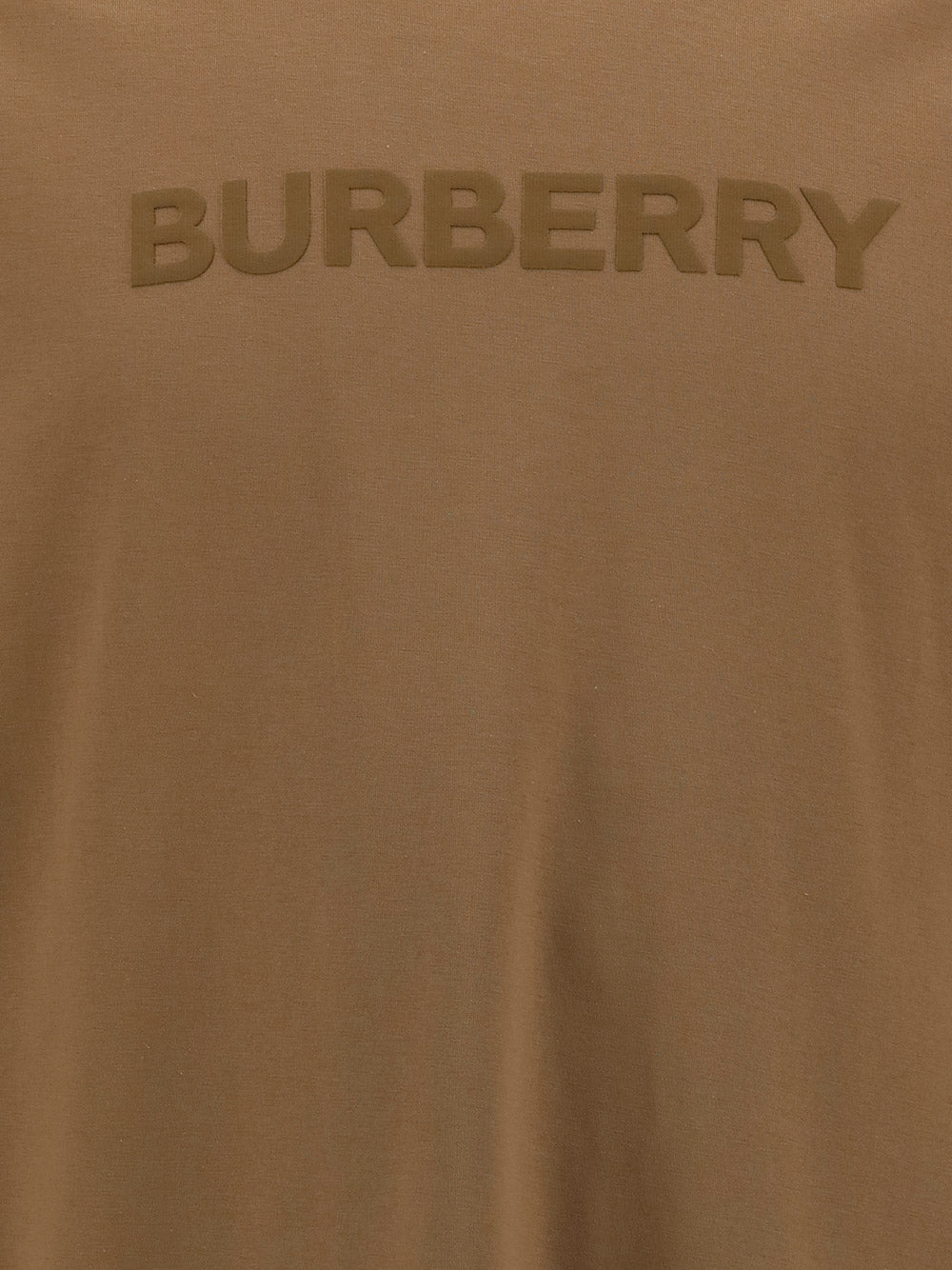 Logo Print Cotton Oversized T-shirt - Camel