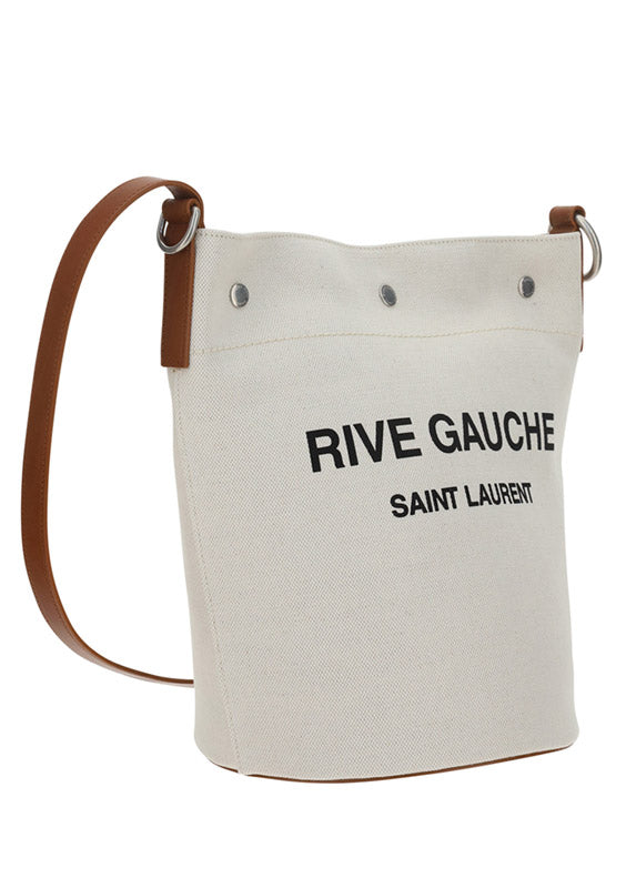 Rive Gauche Bucket Bag in Linen - Natural