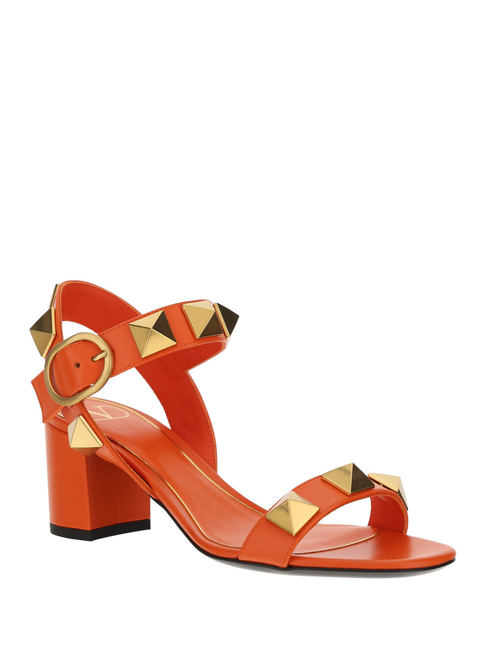 Roman Stud Calfskin Sandal 60MM - Orange