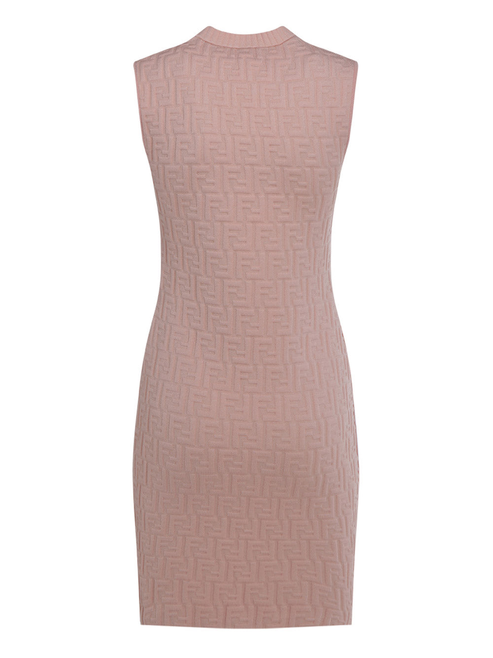 FF Logo-Embossed Knit Dress - Pink