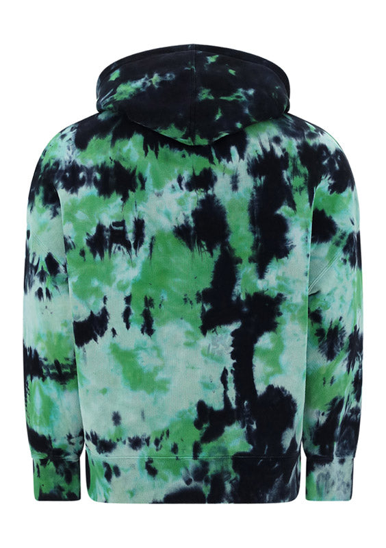 Tie & Dye Hoodie - Black / Green