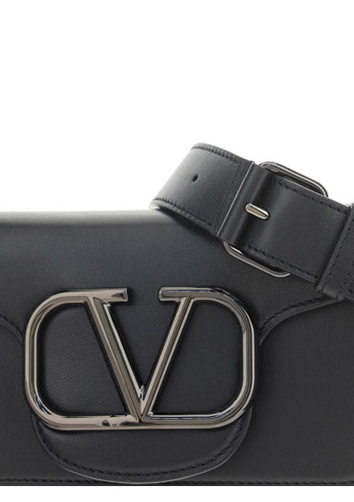Loco Calfskin Messenger Bag - Black