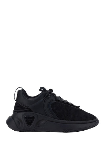 Reflective Material and Mesh B-Runner Sneakers - Black