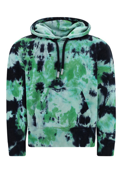 Tie & Dye Hoodie - Black / Green