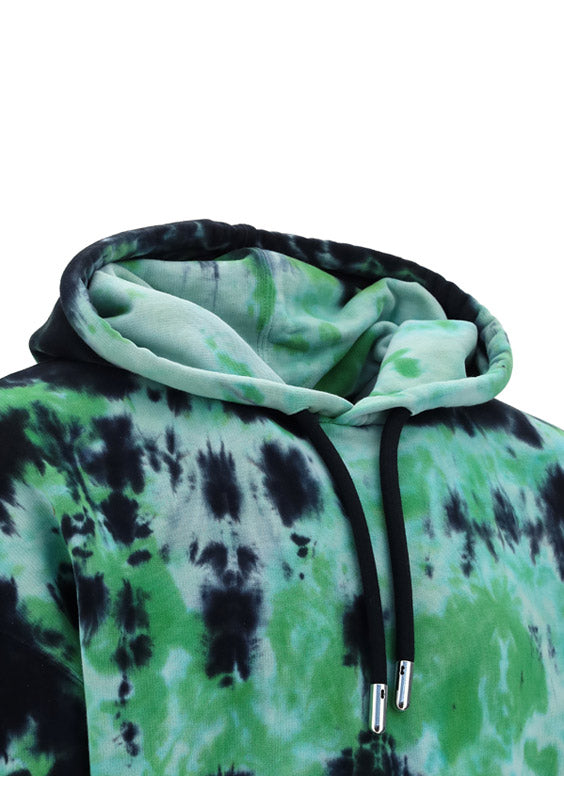 Tie & Dye Hoodie - Black / Green