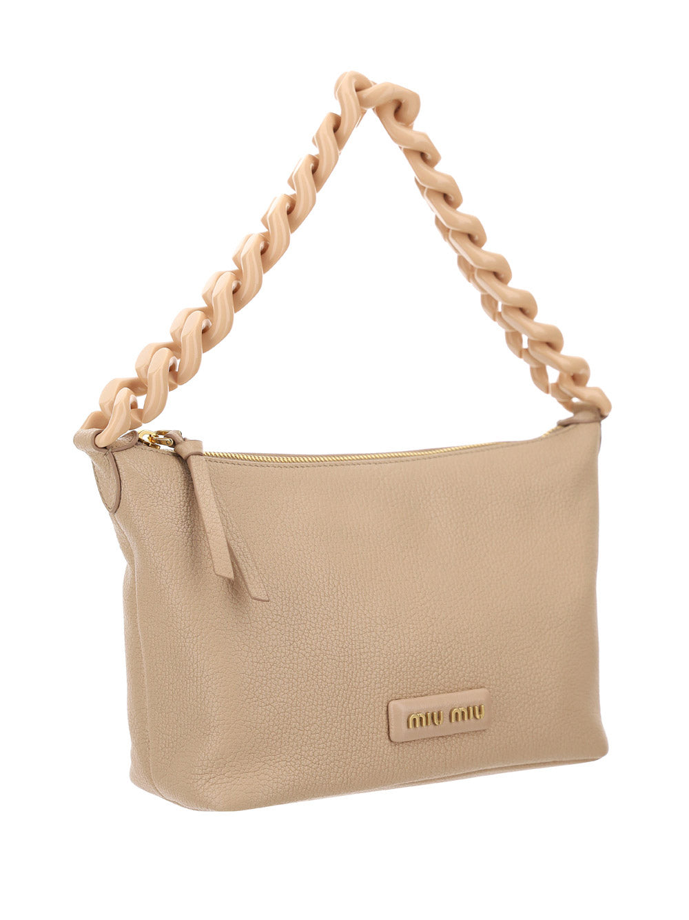 Miu Spirit Madras Leather Bag - Beige